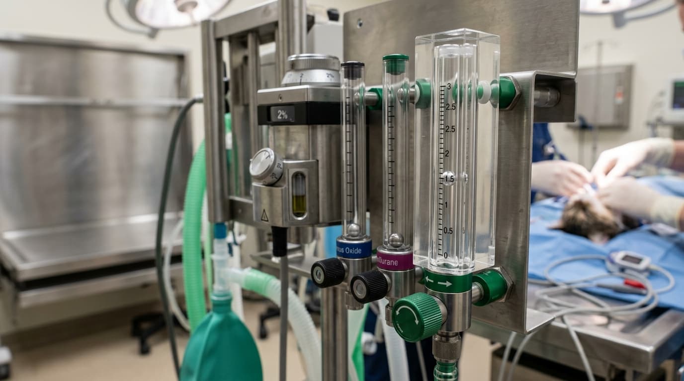 H1200 - 2 Anesthesia Machine Flowmeter Specs for Small Pets