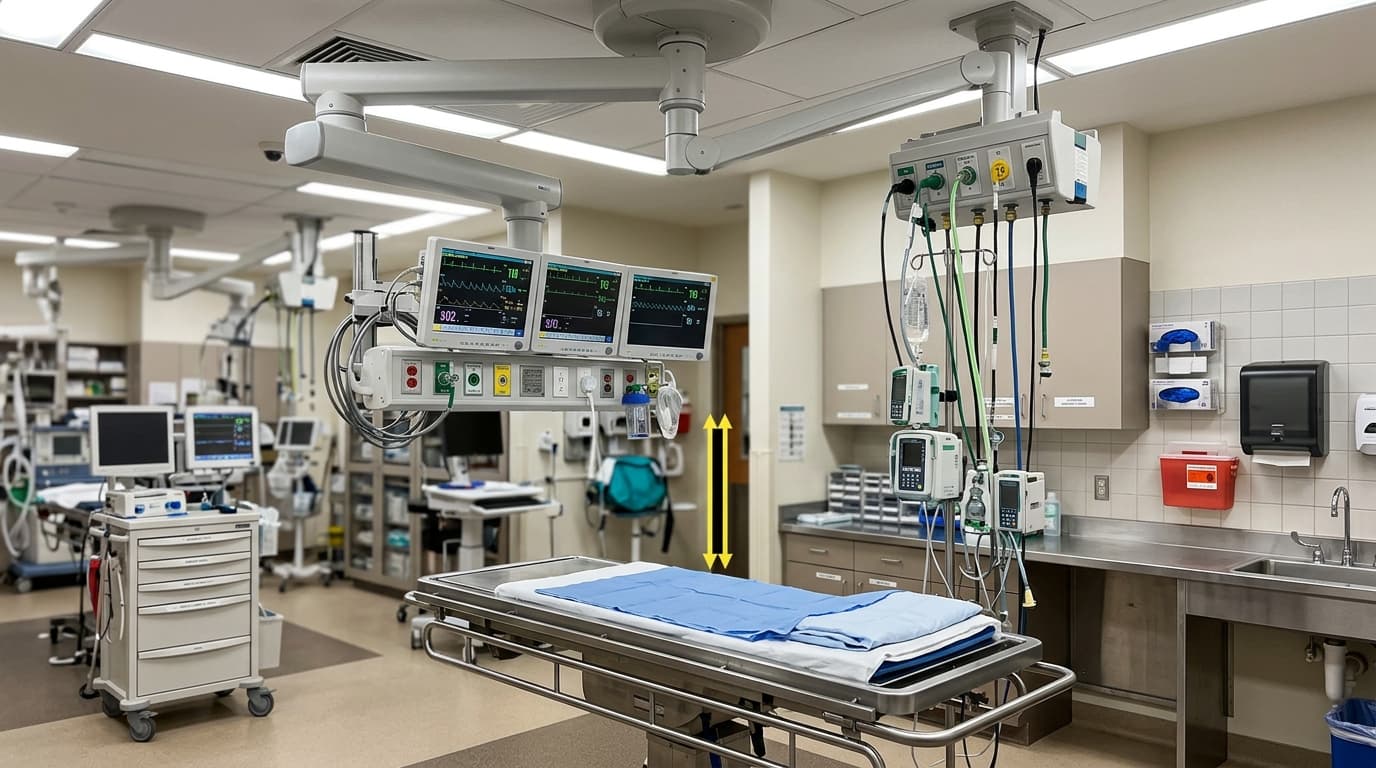 ICU Pendant Ceiling Mounts: Required Clearance and Height