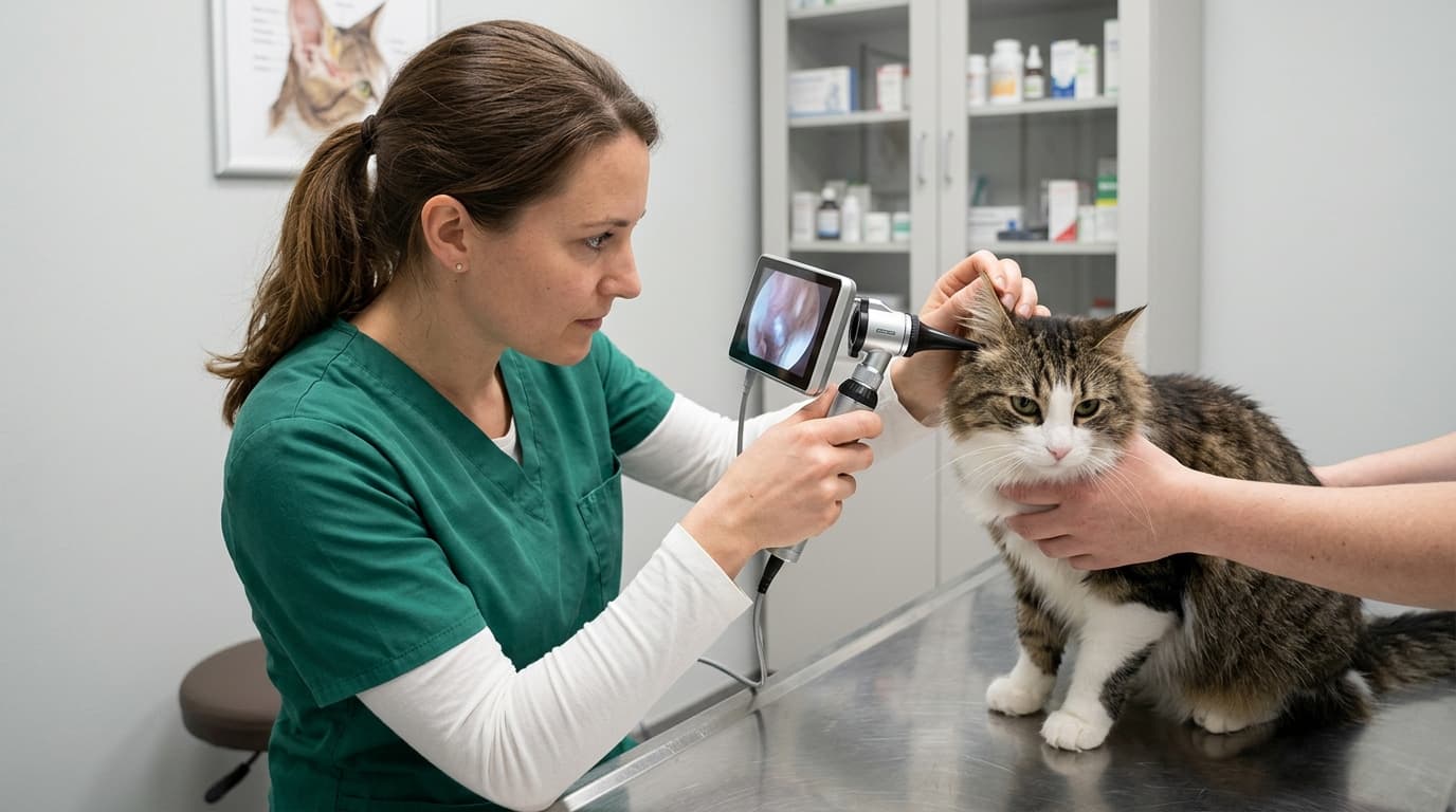 Otoscope Lens Glare During Feline Tympanic Examinations
