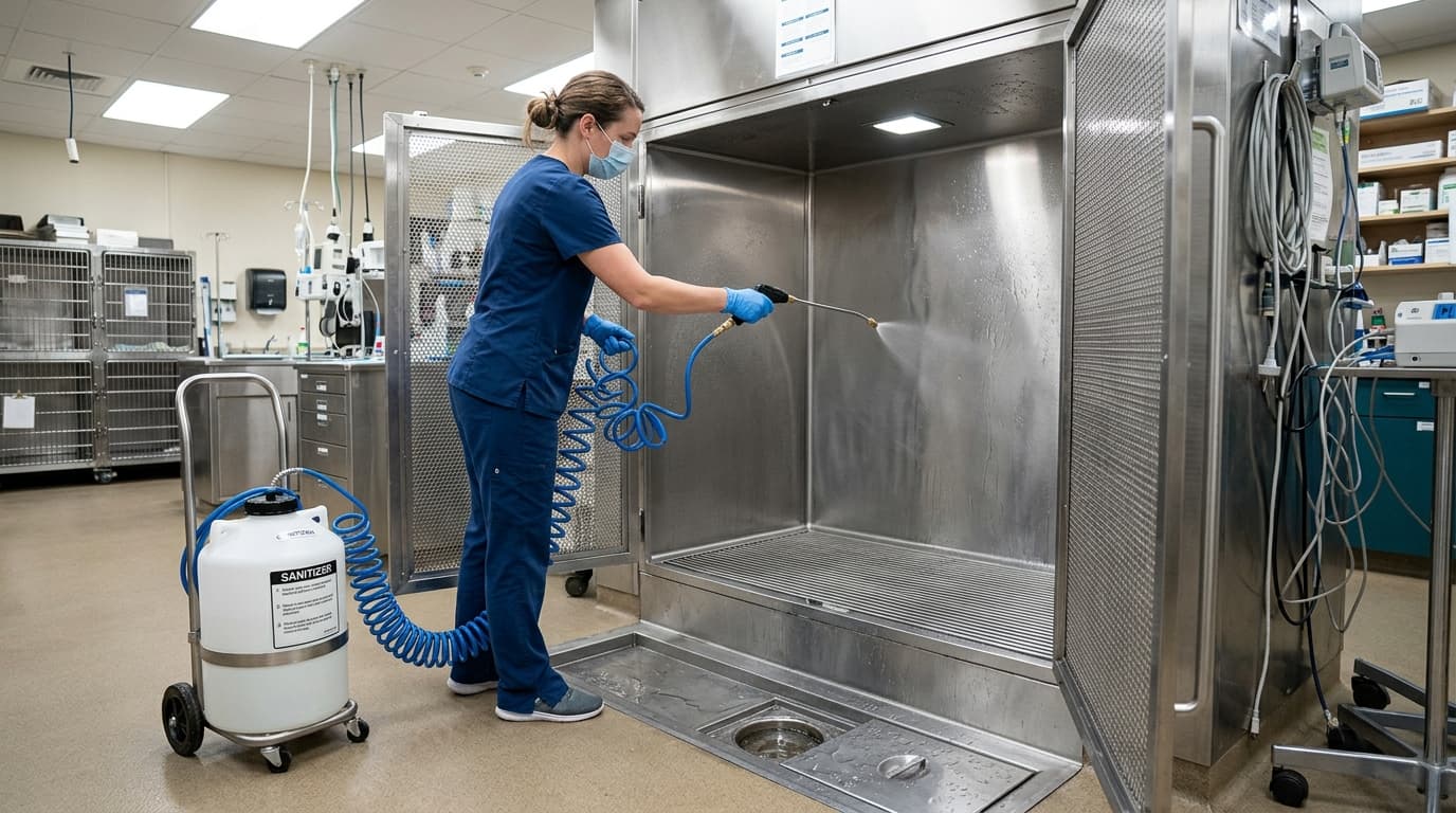 Cleaning Pet Cages with Drains: Impact on Daily Workflow