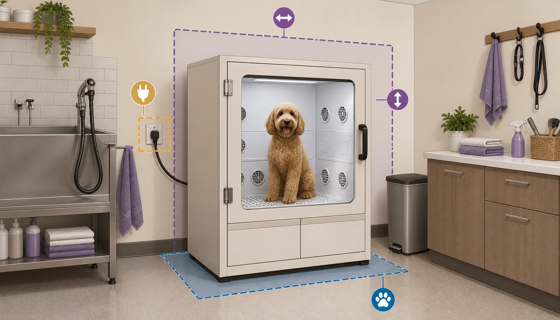 Pet Dryer Installation: Venting, Drainage and Floor Space